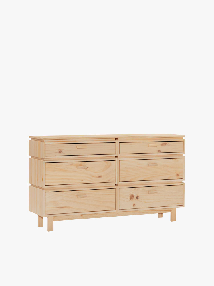AIKA commode double avec 6 tiroirs 157x90