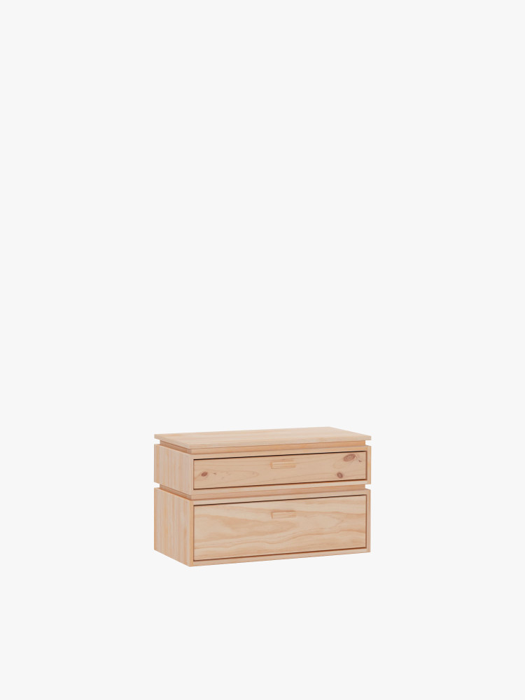 LIBE mesa de cabeceira com 2 gavetas 78x49