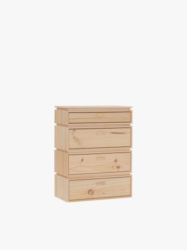 Cómoda de madera con 4 cajones 78x105 LIBE | LUFE