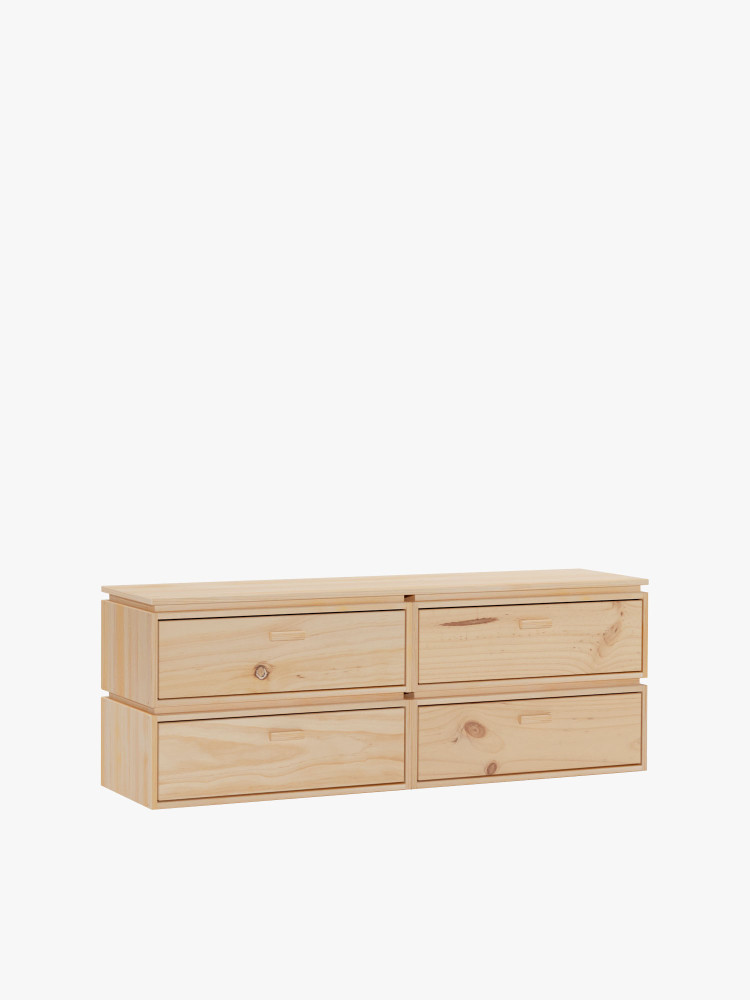 LIBE cómoda dupla com 4 gavetas 157x56