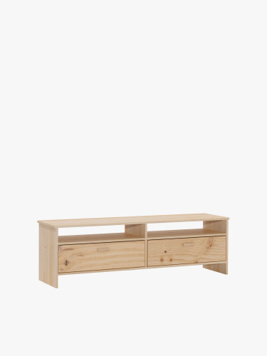Mueble tv de madera con dos cajones y patas | LUFE