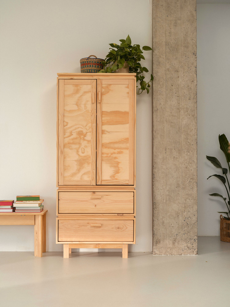 AIKA armoire avec 2 tiroirs 78x183 2