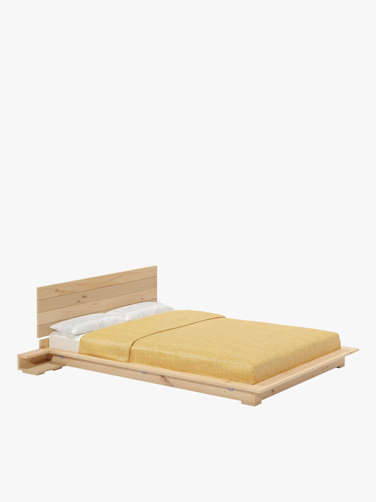 LUR letto tatami con comodini e testiera da parete 160