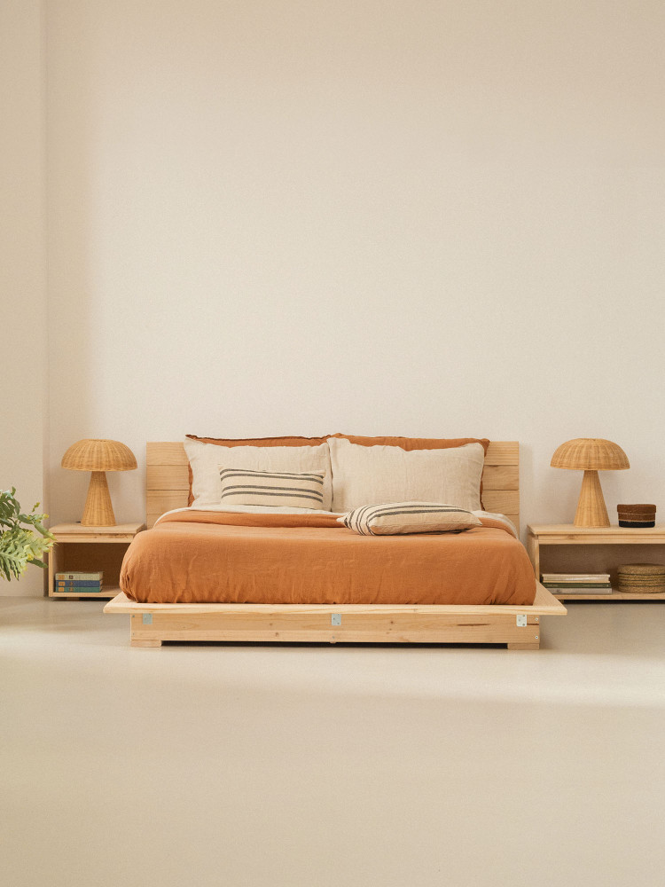 LUR letto tatami con testiera da parete 140 2