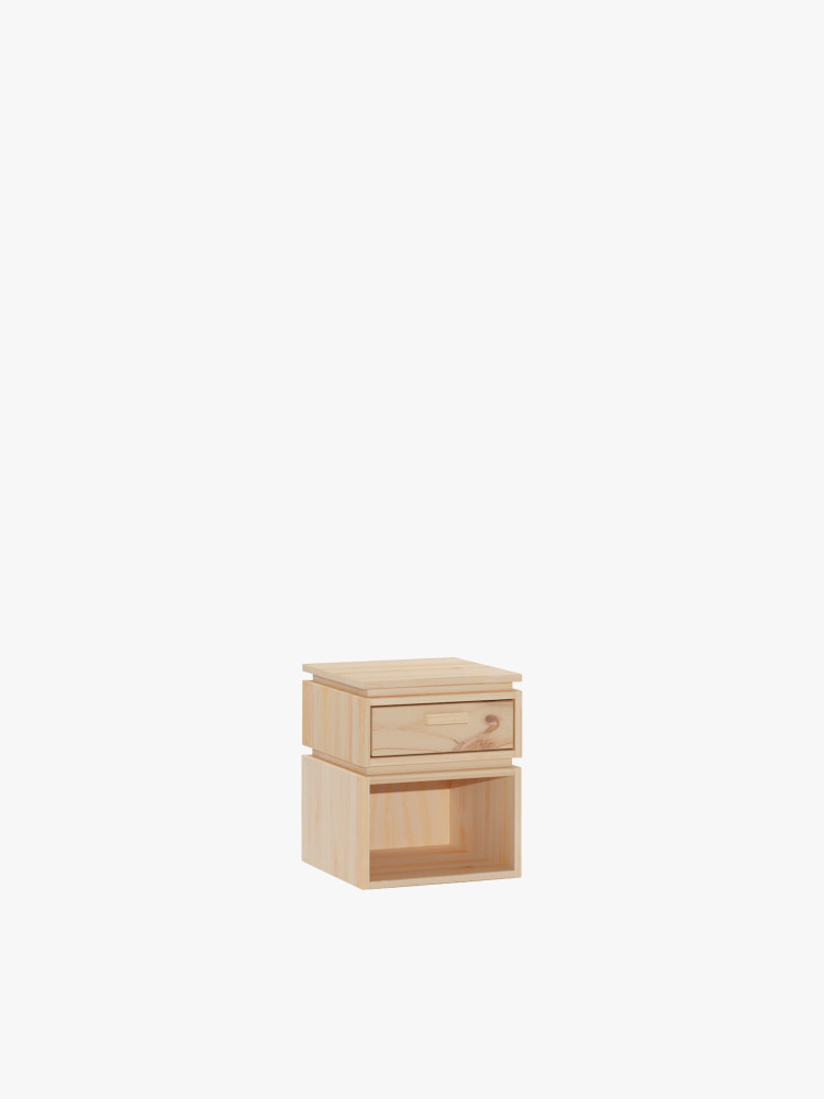 LIBE comodino con cassetto e vano a giorno 39x49