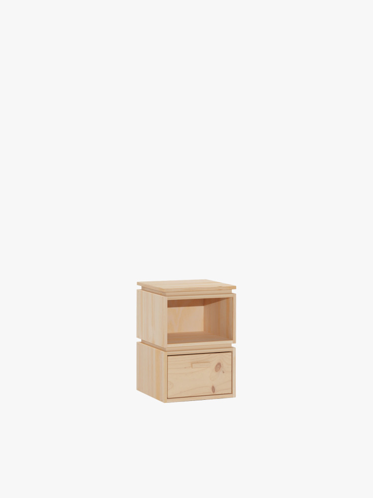 LIBE table de chevet avec tiroir et creux 39x59