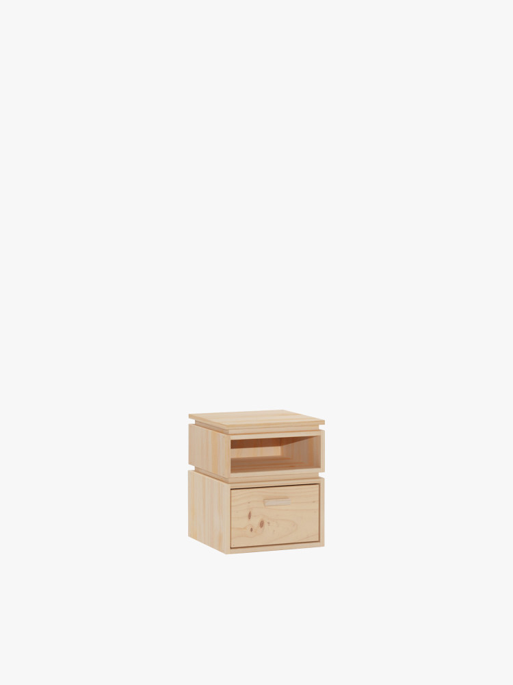 LIBE table de chevet avec creux et tiroir 39x49