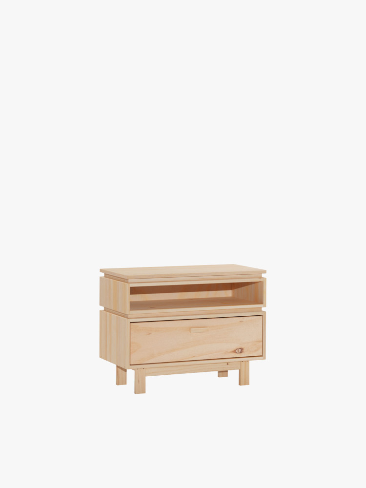 AIKA mesita de noche con hueco y cajón 78x62
