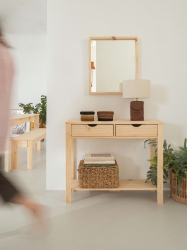 Consola recibidor de madera de pino | LUFE