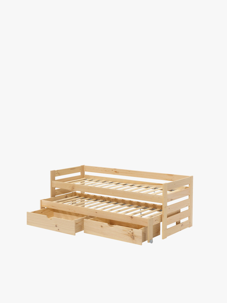 Lit gigogne compact 80 avec tiroirs | LUFE 2