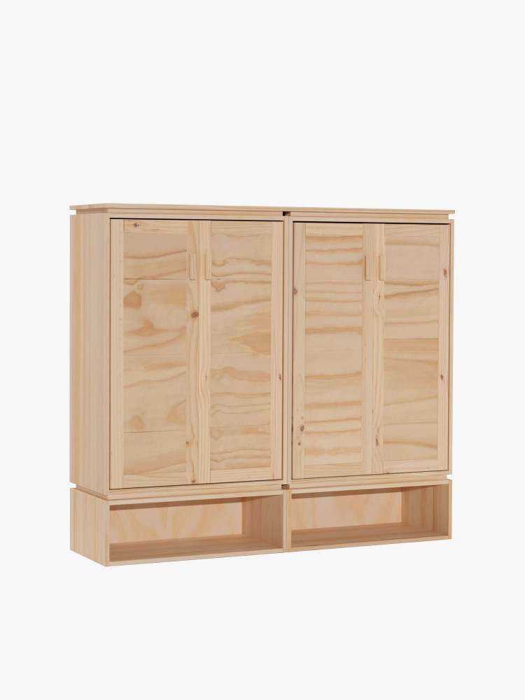 Armoire à chaussures double en bois naturel | LUFE