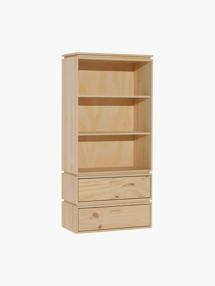 LIBE scaffale basso con 2 cassetti 78x171
