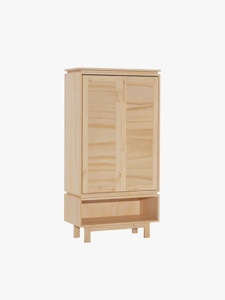 Armadio scarpiera in legno naturale con vano | LUFE