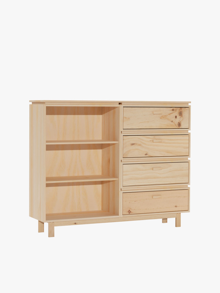 Buffet avec étagères et armoire fermée | LUFE