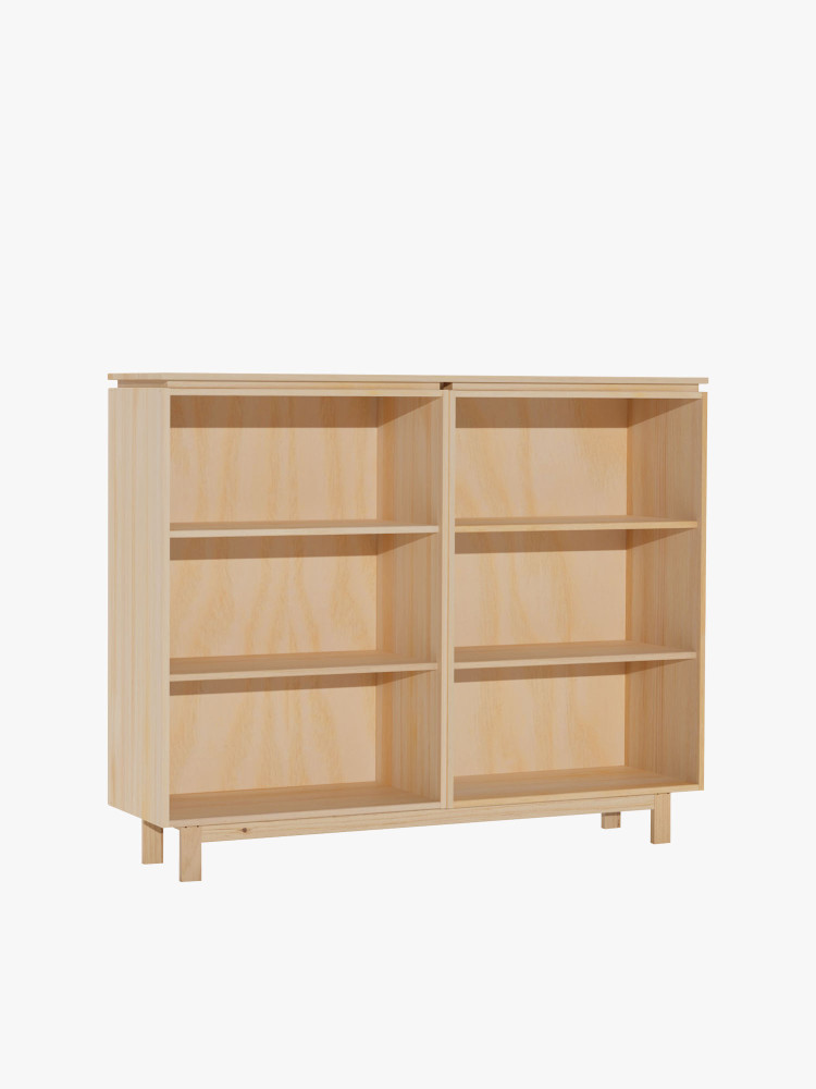 Étagère basse en bois naturel avec pieds | LUFE