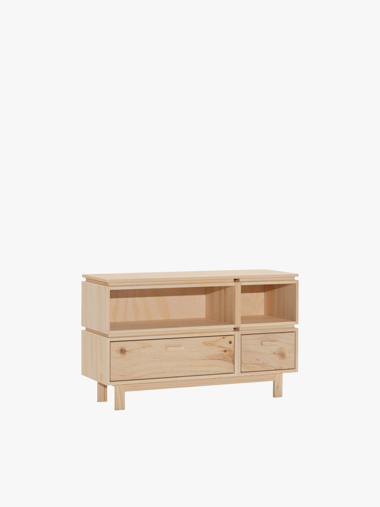 Mueble pequeño de TV de madera ecológica y natural | LUFE