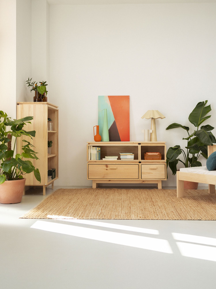 Mueble pequeño de TV de madera ecológica y natural | LUFE 2