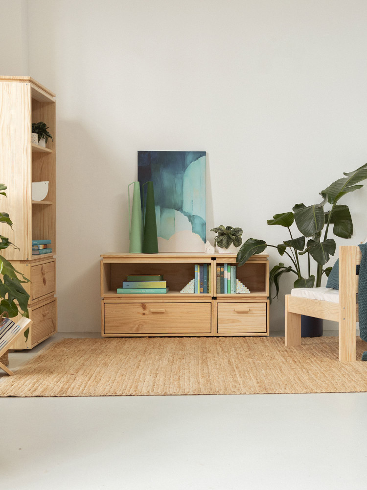 Mobile TV piccolo in legno ecologico e naturale | LUFE 2