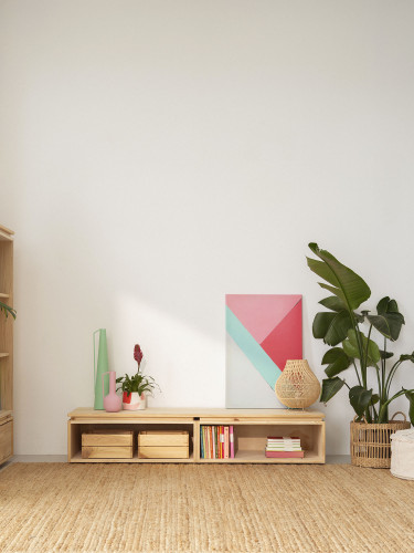 Mobile TV basso in legno ecologico e naturale | LUFE