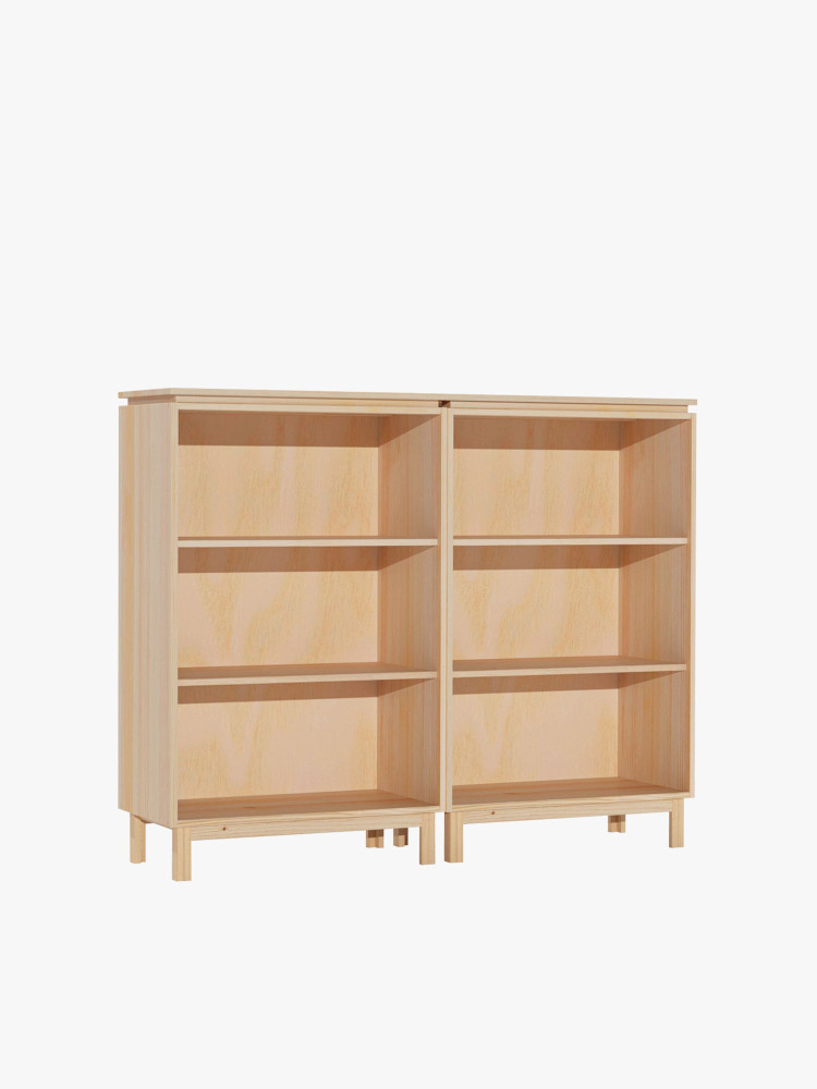 Scaffale basso in legno naturale con gambe | LUFE