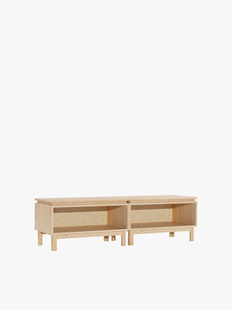 Mueble bajo de TV de madera ecológica y natural | LUFE