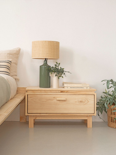 Table de chevet en bois avec tiroir 78x44 AIKA | LUFE