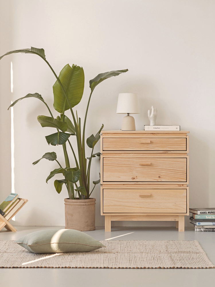 Cassettiera in legno con 3 cassetti 78x90 AIKA | LUFE 2