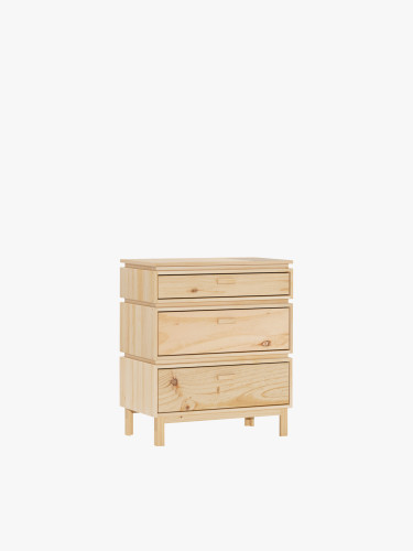 Chiffonnier en bois avec 3 tiroirs 78x90 AIKA | LUFE