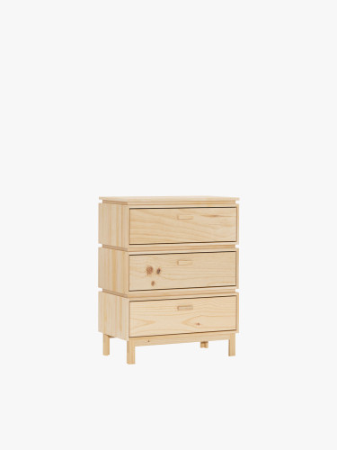 Chiffonnier en bois avec 3 tiroirs 78x100 AIKA | LUFE