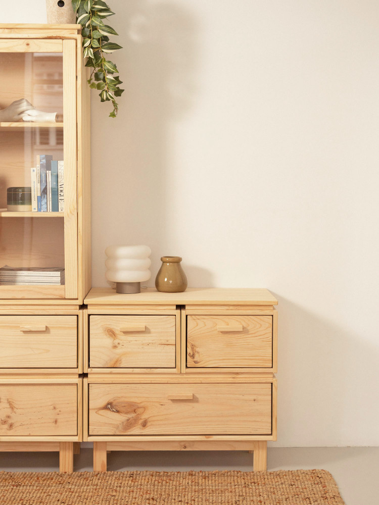 Chiffonnier en bois avec 3 tiroirs 78x72 AIKA | LUFE 2