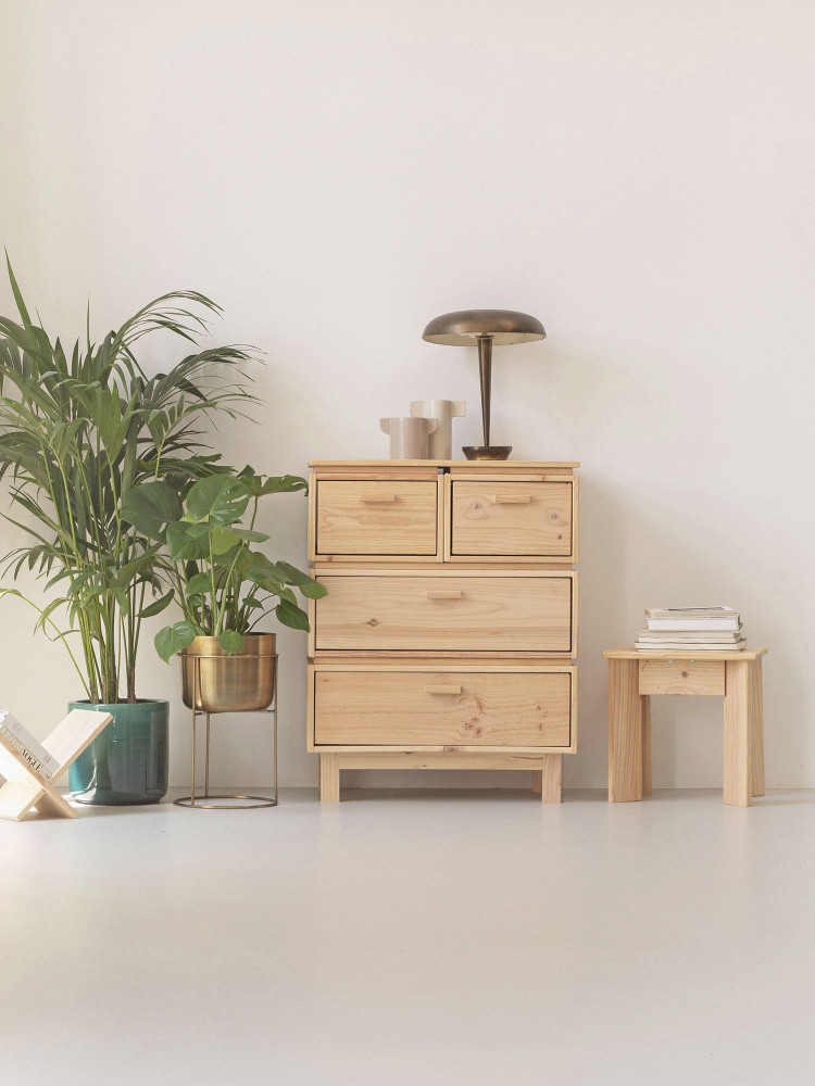 Cassettiera in legno con 4 cassetti 78x100 AIKA | LUFE 2