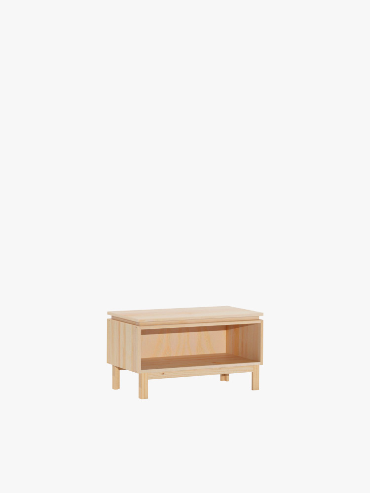 Table de chevet avec pieds et creux en bois naturel  | LUFE