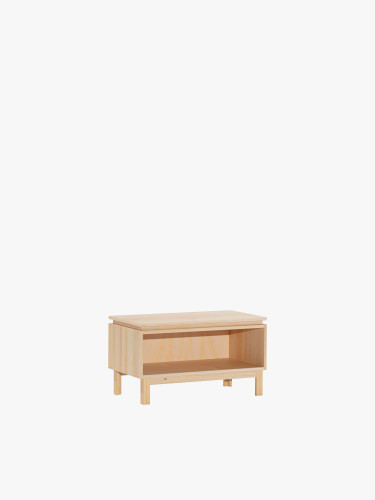 Table de chevet avec pieds et creux en bois naturel  | LUFE