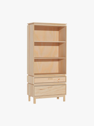 Scaffale libreria in legno con cassetti e gambe | LUFE