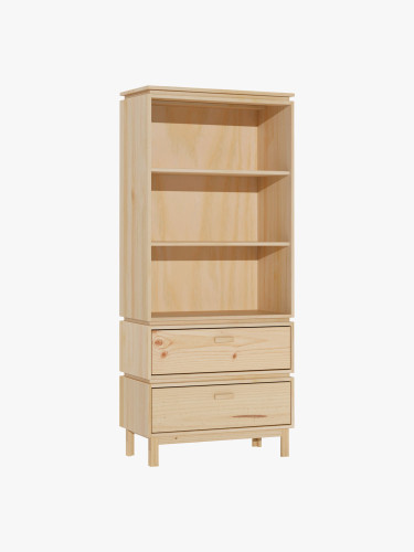 Placard en bois naturel avec tiroirs et pieds | LUFE