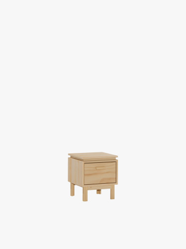 Petite table en bois naturel avec tiroir de rangement