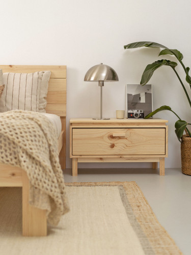Table de chevet en bois avec tiroir 78x44 AIKA | LUFE