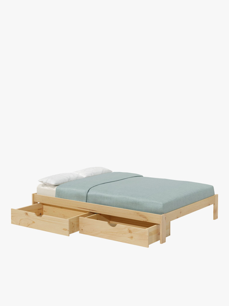 Cama BASO de casal de 150 cm com gavetas | LUFE
