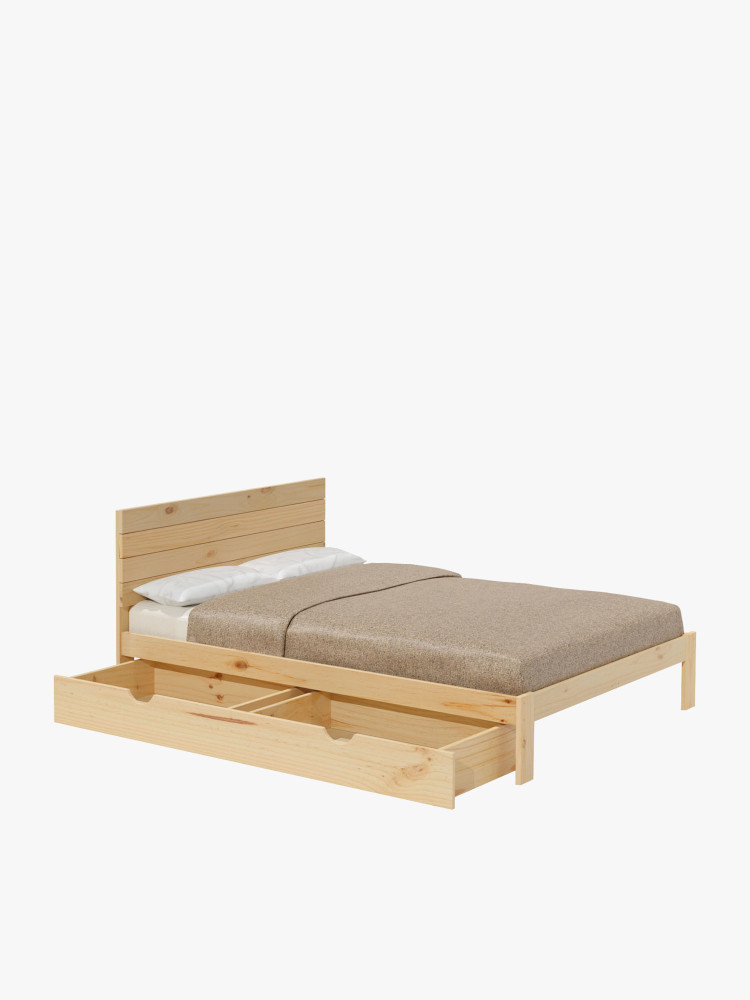 Lit double TESTA 150 cm avec 1 tiroir | LUFE