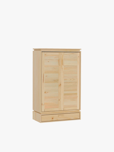 Armario bajo de madera natural con cajón inferior | LUFE
