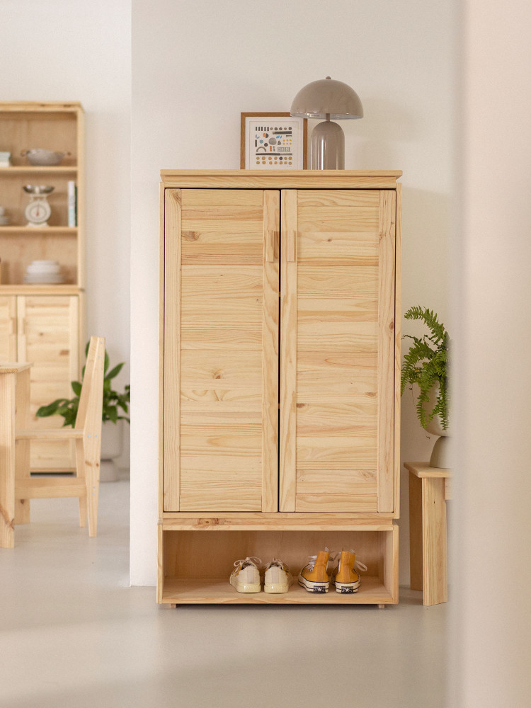 Armoire à chaussures en bois naturel avec creux | LUFE 2