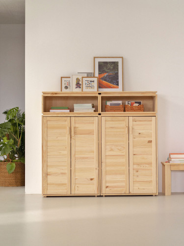 Armário duplo para hall em madeira natural | LUFE