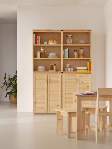 Placard en bois avec double espace de rangement | LUFE