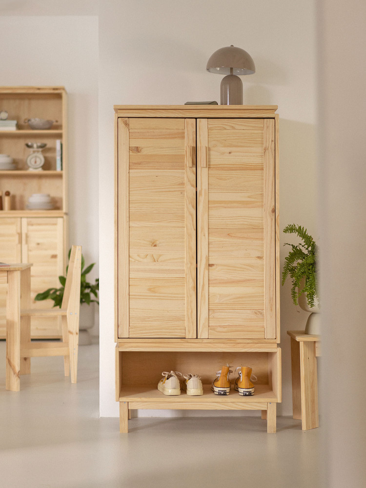 Armoire à chaussures en bois naturel avec creux | LUFE 2