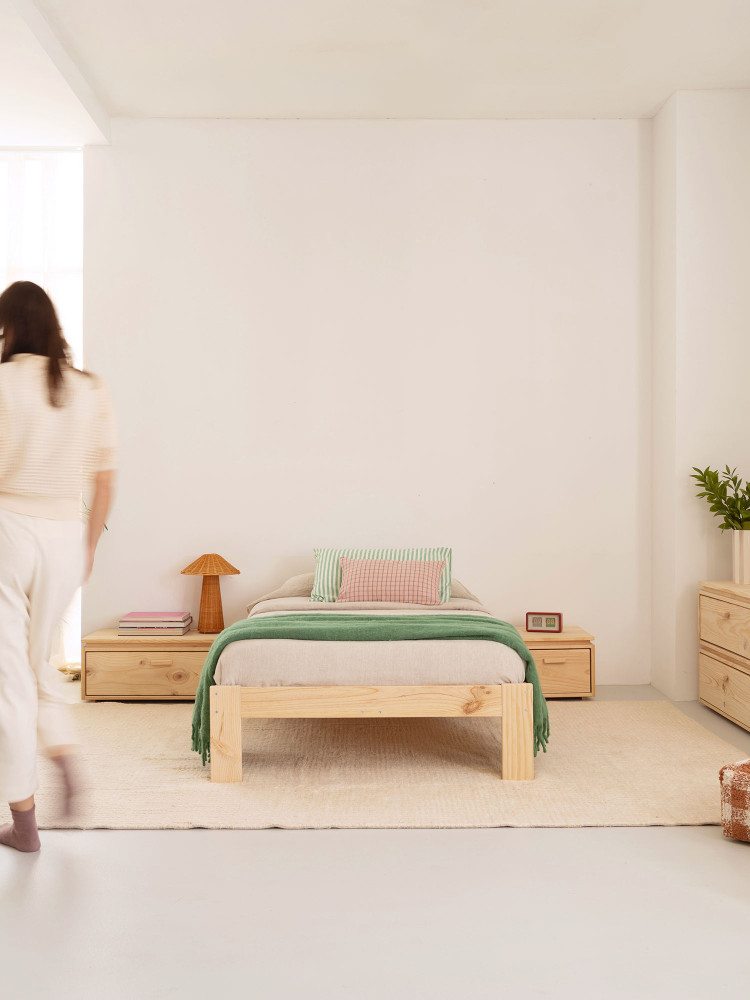 Letto singolo BASO da 105 cm in legno | LUFE 2