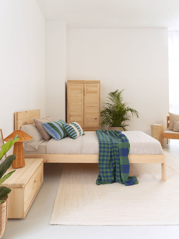 Lit simple TESTA de 105 cm en bois | LUFE 2