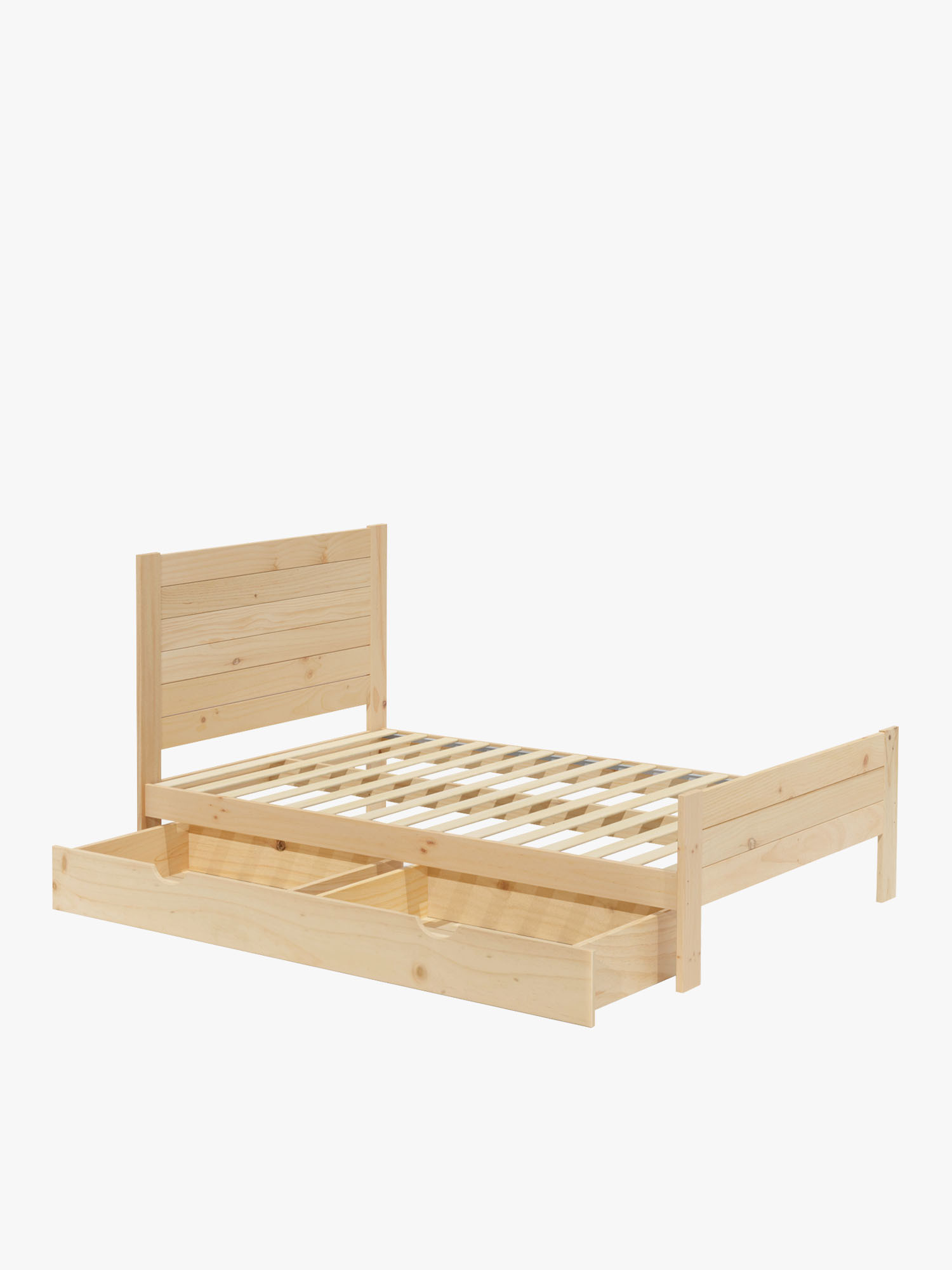 Cama 135 de madera de pino con cajón estilo caserío | LUFE