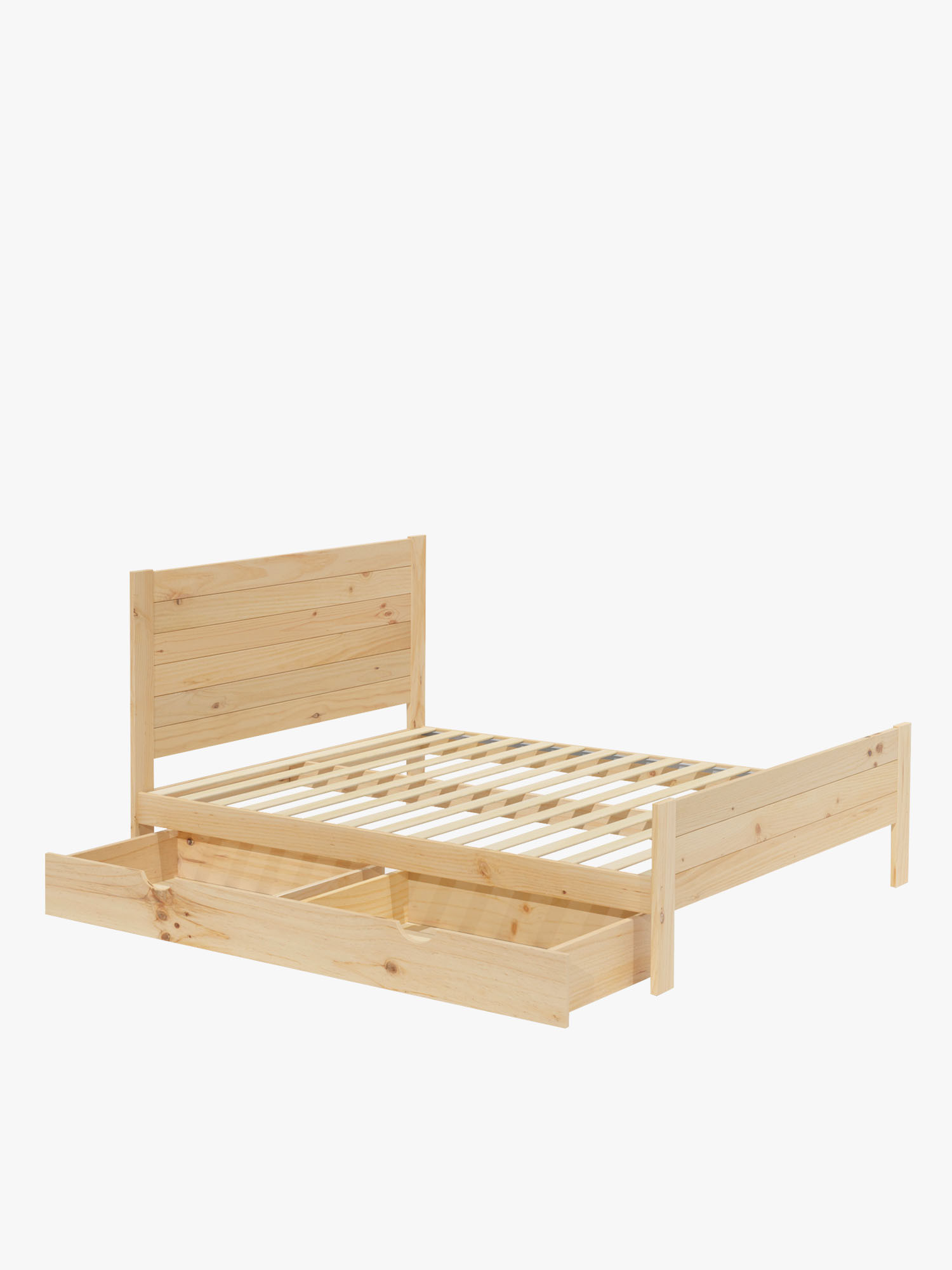 Lit de 180 cm en bois massif avec tiroir style rustique LUFE