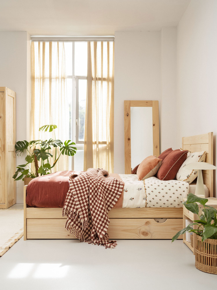 Letto 135 in legno di pino con letto estraibile | LUFE 2