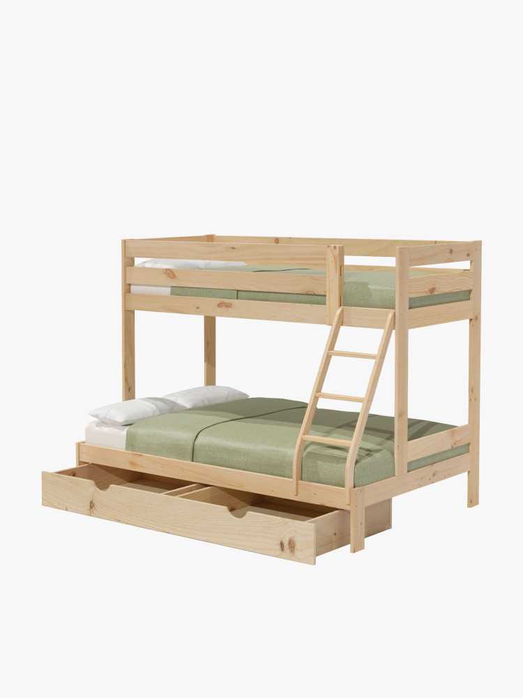 Litera triple cama 90 y 135 con cajón | LUFE